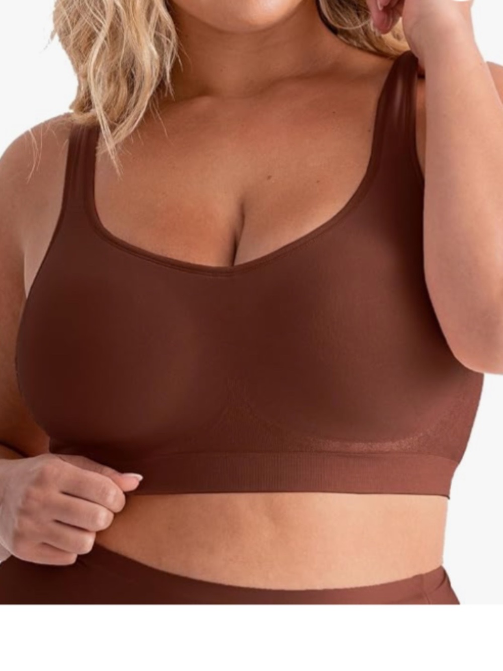 Shapermint Truekind® Daily Comfort Wireless Shaper Bra Sz M Chocolate